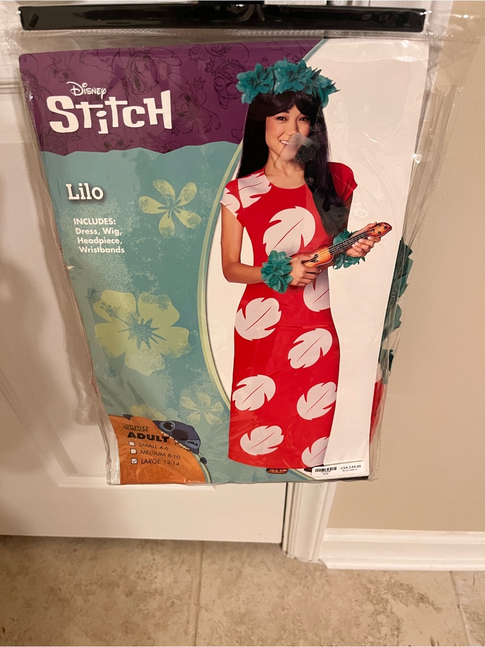 Adult Disney Stitch Lilo Red Hawaiian Dress Costume-Size Large